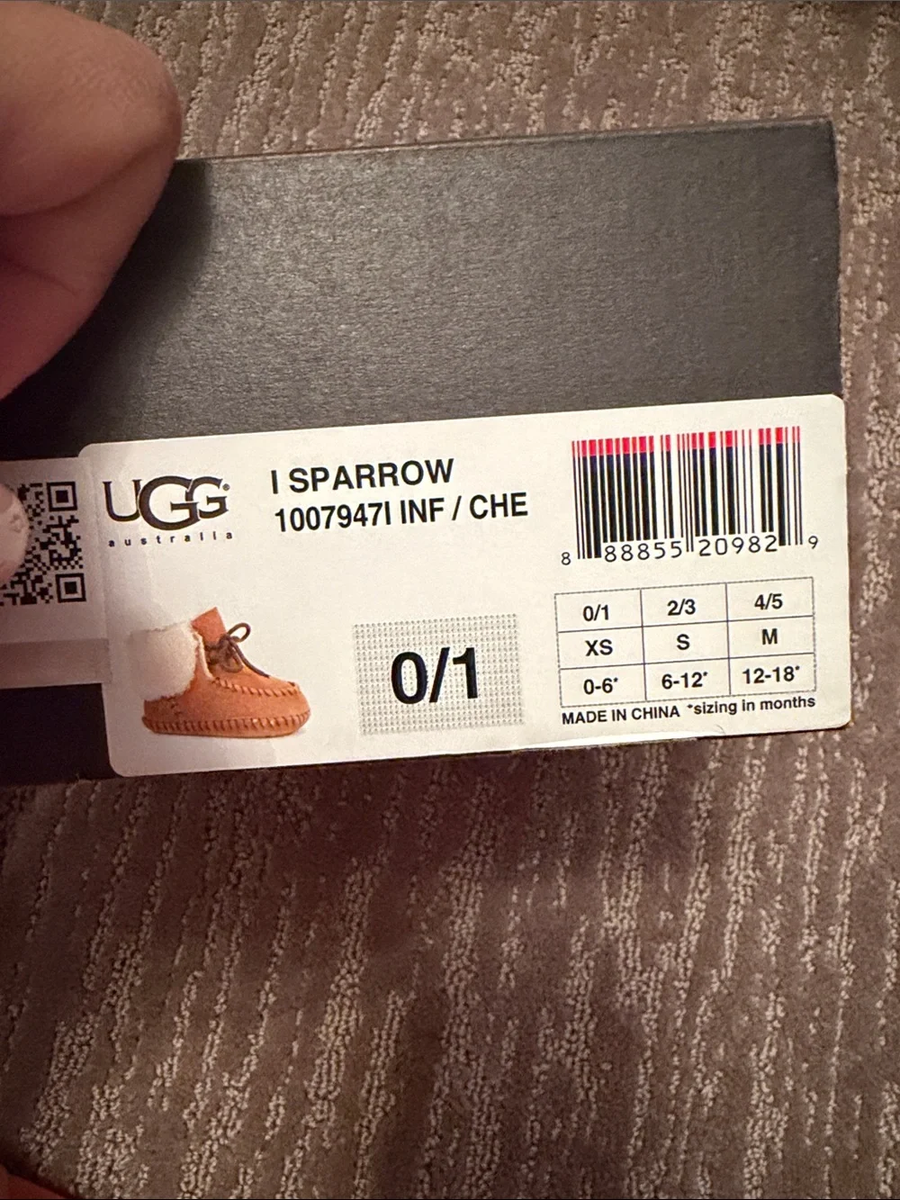 UGG Chestnut Suede Shearling Lined Kids Moccasins